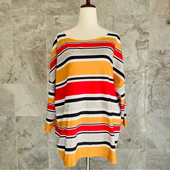 Bonmarché Colour Block Stripe Printed T-Shirt - Picture 2 of 7